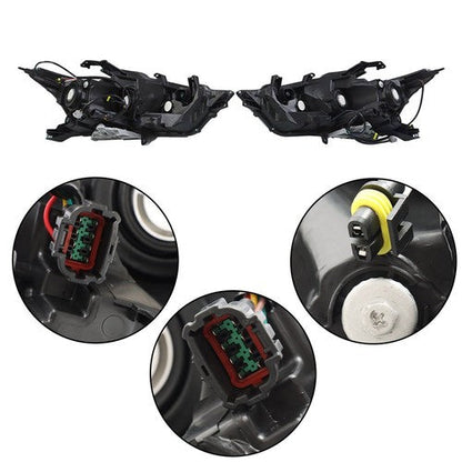 For Maxima S|SL|SV 2016-2017 18 Headlights Clear Lens LH+RH Pair Housing Chrome