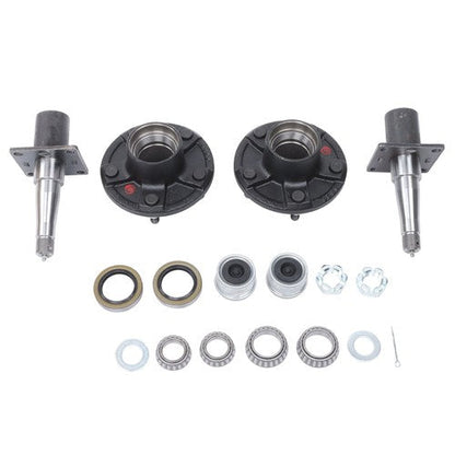 [2-Pack] 5 X 5“ Wheel Hub Kit and FIT For 8.25” × 2" Round Flanged #84 Spindle