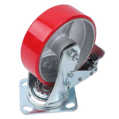 1 x 6' Heavy Duty Metal CASTERS  Construction Red With Brakes