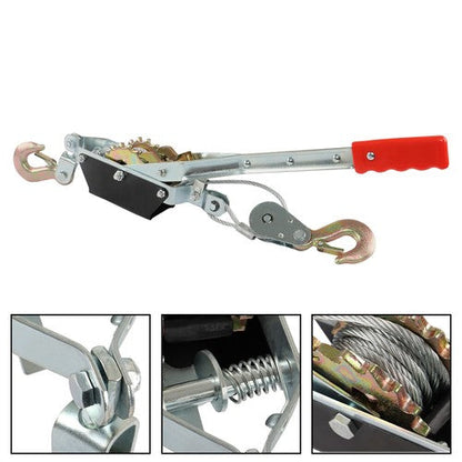 2 Ton Dual Gear Power Puller Ratcheting Gear Pulley System New