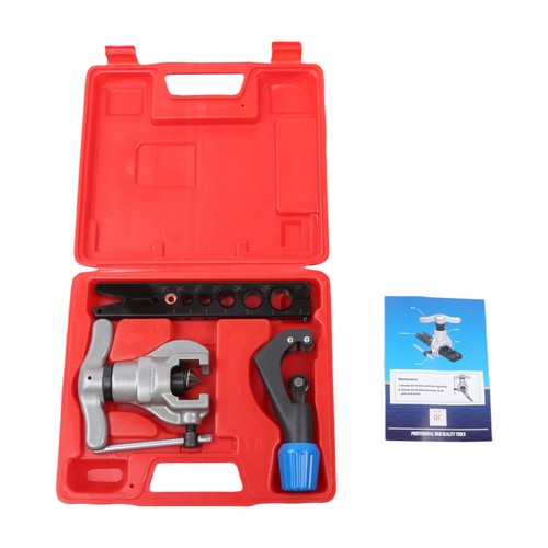 Eccentric Flaring Tools Set & 45° Tube Cutter Kit for 7 Dies Sizes 3/16"-3/4"