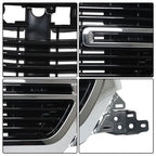 W/Chrome Grille Front Grill Glossy Black New For Dodge Ram 1500 2019 2020-2022