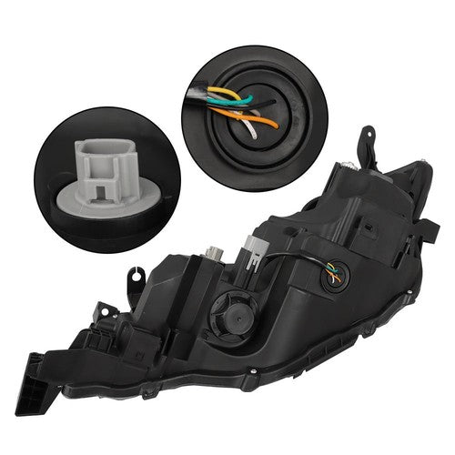 Headlight Assembly Projector For Toyota Corolla 2017-2019 Halogen Black Right