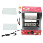 27L Hot Dog Machine Hot Dog Steamer with Bun Warmer 500W 175 Hotdogs 40 Buns