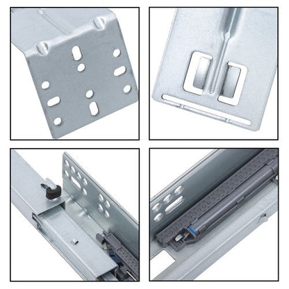 4 Pairs Undermount Drawer Slides 12 inch Undermount Soft Close Drawer Slides
