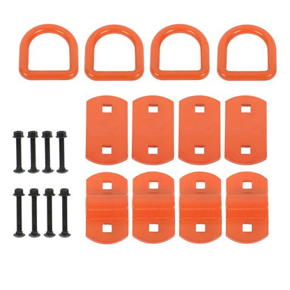 1/2" Thick Orange Bolt-On Forged D Ring 12000 LBS Break Strength (Pack of 4)