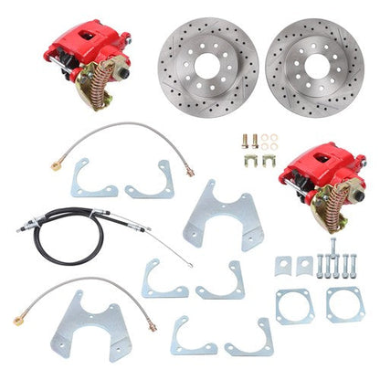 For Calipers Chevelle GTO El Camino 64-72 GM 10 12 Bolt Rear Disc Brake Kit Red