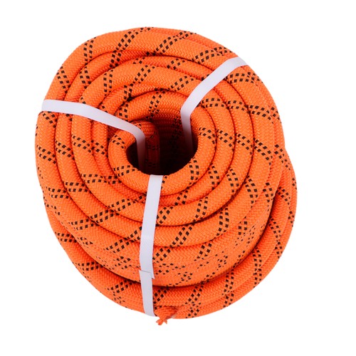 Orange & Black 48 Strands Polyester Braided Arborist Bull Rope 8626lbs 3/4"×120'
