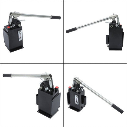 Hydraulic piston hand pump with valve for double acting cylinder 2.7 CID 3 Quart