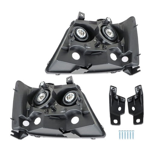 Headlights Chrome New For Chevy Avalanche/Suburban/Tahoe 2007-2014 Halogen Pair