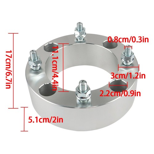 For Can-Am Outlander Renegade 4x137 2" 110mm M10x1.25 4Pcs Silver Wheel Spacers
