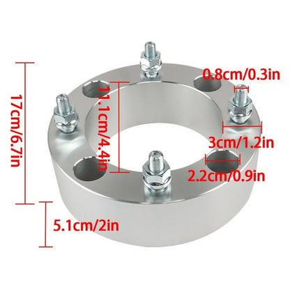 For Can-Am Outlander Renegade 4x137 2" 110mm M10x1.25 4Pcs Silver Wheel Spacers