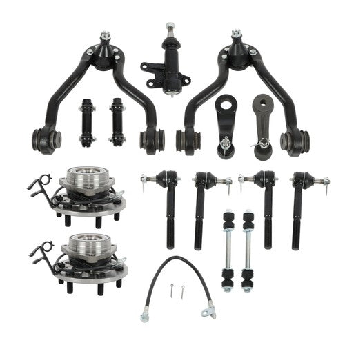 17pcs For Chevy K1500 Tahoe Front Upper Control Arm Wheel Hub Bearing Suspension