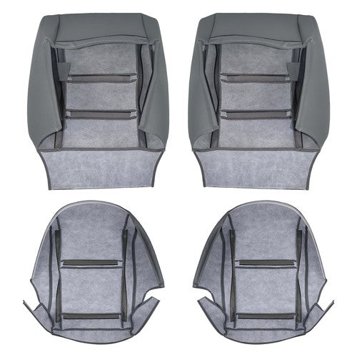Leather FIT For Toyota Land Cruiser 1990-97 Driver & Passenger Seat Cover Gray