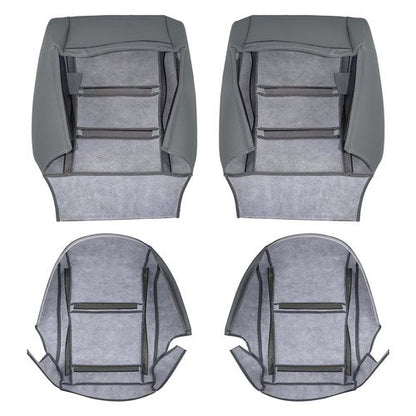 Leather FIT For Toyota Land Cruiser 1990-97 Driver & Passenger Seat Cover Gray