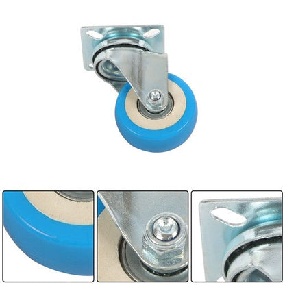 36 Pack Caster Swivel Plate On Blue Polyurethane Wheels 2" Size Wheels No Brake