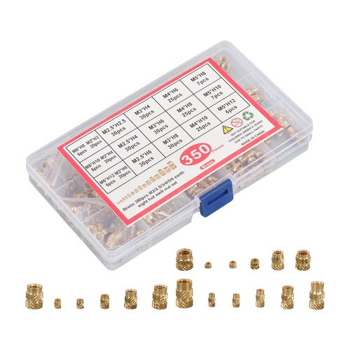 350Pack threaded inserts assortment kit M2-M6 metric internal thread rolled