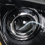 Pair Headlights Headlamps Halogen Black  Clear Lens For Chrysler 300 2011-2014