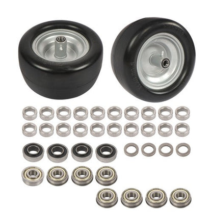 2 Pack 11x6.00-5 Flat Free Tire And Wheel Solid Rubbe For Mower Tires