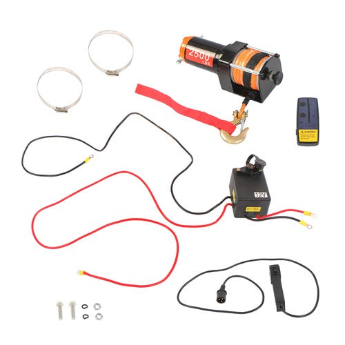 2500 lbs Electric Winch 50ft Synthetic Rope 12VDC/1.2HP Wireless & Wired Remote