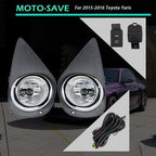 Pair Fog Lights Assembly Wiring+Switch+Cover For 15-16 Toyota Yaris 8122002110