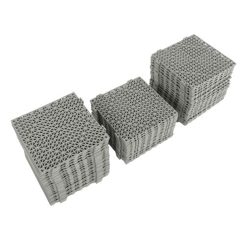 12"x12" Gray PVC Non-Slip Interlocking Drainage Floor Mat For Bathroom 55 Pack