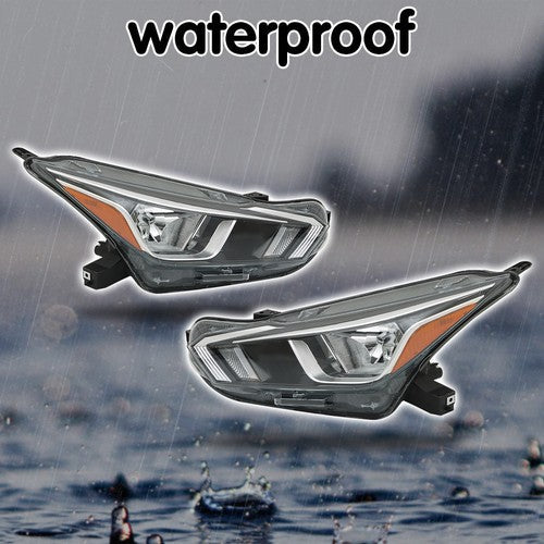 For Nissan Versa S SV 20-21 OE Pair LH+RH Headlight Assembly Set Chrome Housing