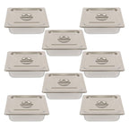 Restaurant Steam Table Pans 8 Pack 1/2 Size 4 Inch Deep Thickened with Lid
