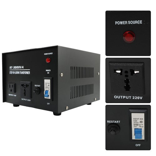3000W Step Up/Down 220V-110V /110V-220V Voltage Converter Transformer New