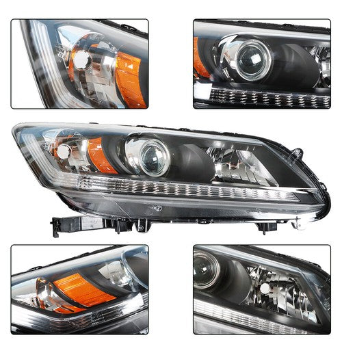 1PCS Passenger Headlight Assembly Fit For Honda Accord 2013-2015 Clear Halogen