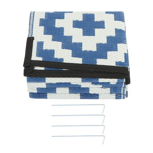 Navy Blue White 5x9FT Waterproof Foldable Plastic For Camping Outdoor Carpet