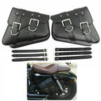 New For Sportster 883 Dyna Moto PU Leather Luggage Tool Saddlebag Saddle Bags