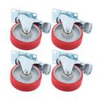 4 Inch Heavy Duty Casters, Swivel Caster Wheels with Brake, Polyurethane