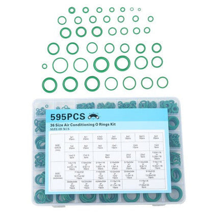 595 Pcs Metric/SAE AC O-Ring Assortment Kit 36 Size Seals 3-22mm