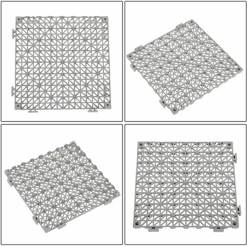 12x12Inch Interlocking Drainage Floor Tiles Modular Interlocking Tile 55Pcs Gray