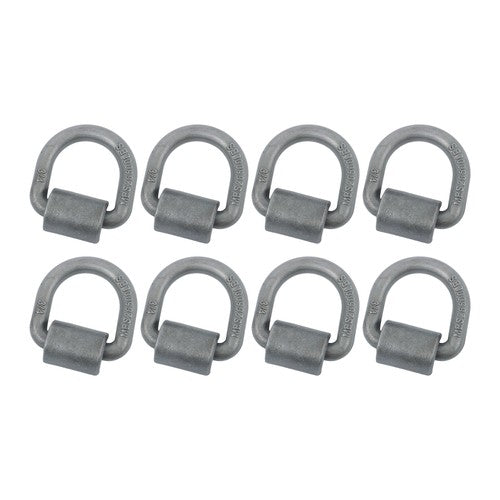 8 Pack 3/4" Heavy Duty Weld On Forged D Rings with Welding Clips, 26,500 lbs