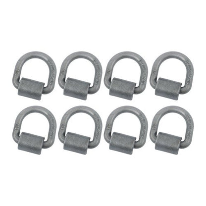8 Pack 3/4" Heavy Duty Weld On Forged D Rings with Welding Clips, 26,500 lbs