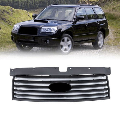 For Subaru Forester 2006-2008 Plastic Front Bumper Upper Grille w/ Silver Trim
