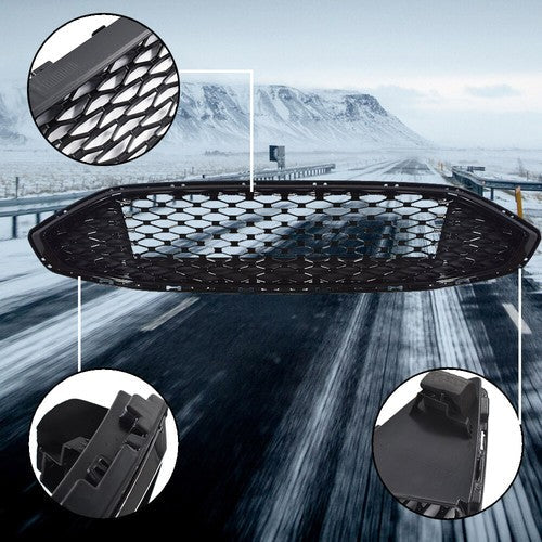 Front Honeycomb Trim Black Plastic Grille Grill For Ford Fusion 2017 2018