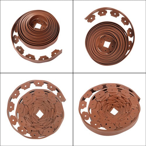 2” No Dig Lawn Border L-shaped Lawn Garden Edging Kit W/ 40 Spikes Plastic 40FT