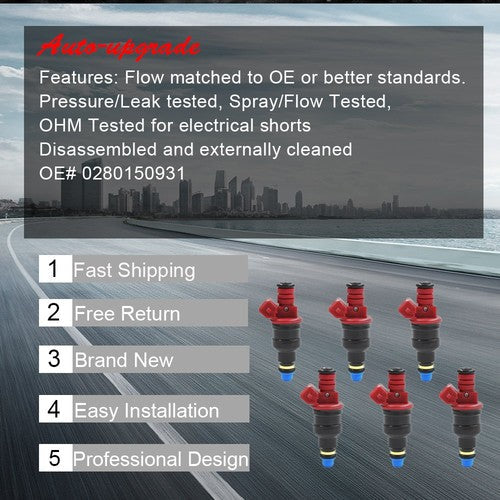 6X Upgrade Fuel Injectors For Ford Explorer Ranger Mazda B4000 4.0L 0280150931