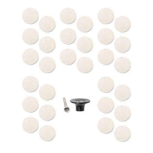 30Pcs 2" - 8mm Thick Wool Fabric Disc Polishing Buffing Pads Wheels 1/4" Shank