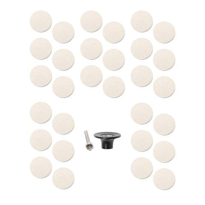 30Pcs 2" - 8mm Thick Wool Fabric Disc Polishing Buffing Pads Wheels 1/4" Shank