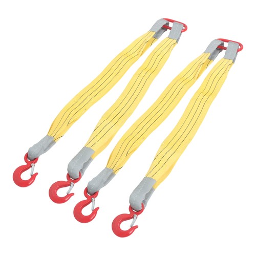2 PCS 3.3ft Lifting Slings Straps with Hooks Two Leg Rigging Straps 4410 lbs
