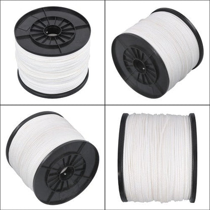 1/8 Inch Hollow Braid Polypro Rope 1000FT 350 Pounds Tensile Strength White