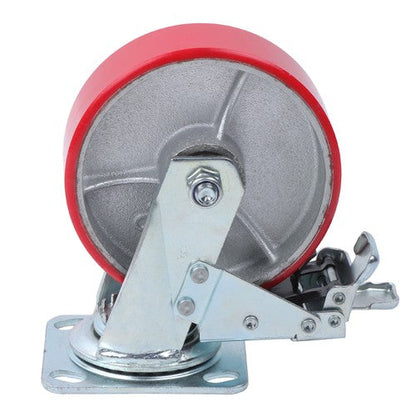 1 x 6' Heavy Duty Metal CASTERS  Construction Red With Brakes