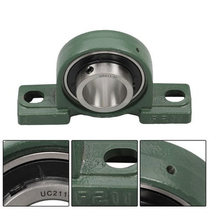 2PCS UCP211-32 Solid Base Pillow Block Bearing 2" Bore Self Aligning 2 Bolt