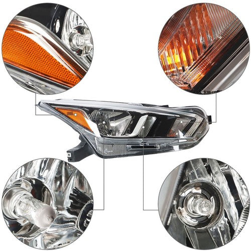 Headlight Halogen For Nissan Versa S SV 2020-2021 Headlamps Assembly RH Chrome
