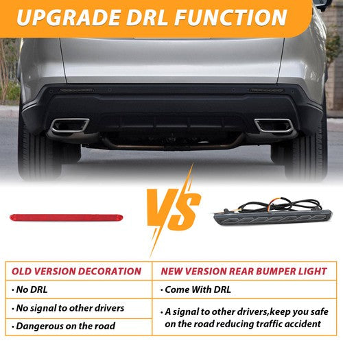 Rear Bumper LED Reflector Lights Pair For 2023 2024 Honda CR-V CRV Smoked Lens