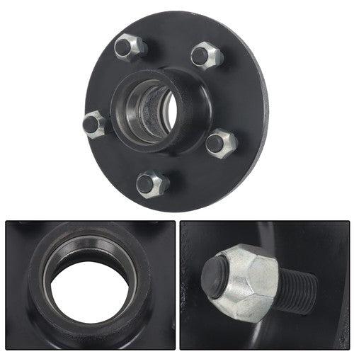 Idler Hub Round Spindle Kit Trailer Hub Kit With Bearing Kit For 5 Lug × 4.5"